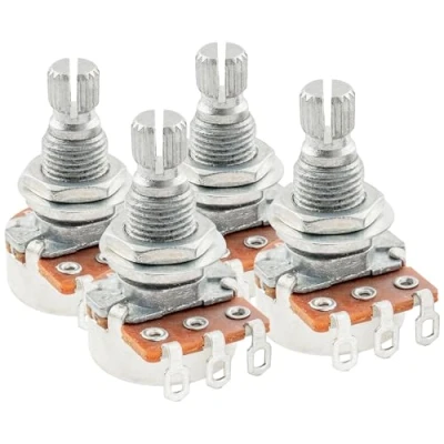 Image of Alpha Mini B500K Metric Potentiometers Split Shaft Linear Taper Pots for Electric Guitar or Bass (4 Pcs)