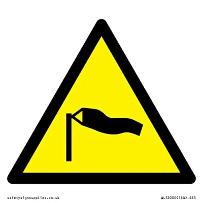 Image of W064 Warning: Strong winds Sign 85x85mm S85