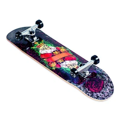 Image of muuwmi Skateboard, Unisex, King Design, Skateboard for Children and Adults, ABEC 7 ball bearings smooth riding
