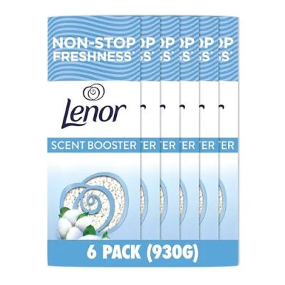 Image of Lenor Laundry Perfume Scent Booster, 6 packs x155g, Cool Cotton, Non stop Freshness Up To 12 Weeks In Storage