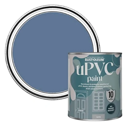 Image of Rust Oleum Blue uPVC Door and Window Paint In Satin Finish River 750ml