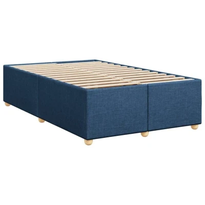 Image of vidaXL Bed Frame without Mattress Blue 120x190 cm Small Double Fabric
