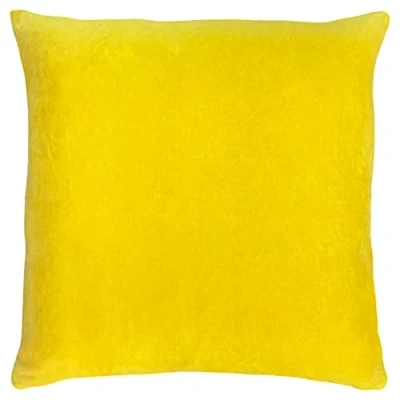 Image of furn. Tanda Feather Filled Cushion, Cotton, Lemon / Lilac