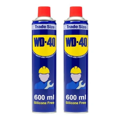 Image of WD 40 Multi Use Product Twin Pack 600ml Can The Ultimate Lubricant, Rust Protection, Penetrant, and Cleaner for Versatile Applications in Household Workshop Essentials WD40 Spray