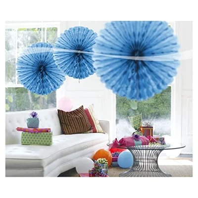 Image of Honeycomb Fan Decoration Baby Blue 45cm