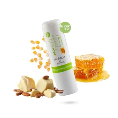 Image of Mysalifree Organic Lip Balm 100% Natural Intensive with Beeswax and Cocoa Butter for Sensitive Skin 5 ml, Certified Organic, World Unique Bio + Free