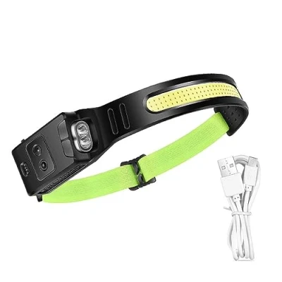 Image of Head Torch, Motion Sensor LED Running Torch with 6 Lighting Modes 2 Light Source, 500LM, USB Rechargeable Headlamp, IPX4 Waterproof for Fishing Camping