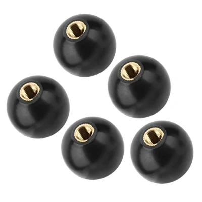 Image of FTVOGUE 5Pcs M10*35 Black Round Ball Bakelite Lever Knob with Builting in Copper Screw Nut