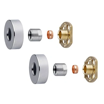 Image of Thermostatic Shower Bar Mixer Valve 3/4&quot; Square Or Round Brass Fast Easy Fit Fixing Kit (Round)