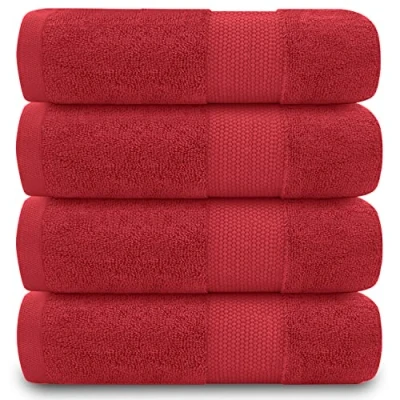 Image of GC GAVENO CAVAILIA Hand Towels For Bathroom 700 GSM Set of 4 Egyptian Cotton Hotel Quality Machine Washable Wine 50X85
