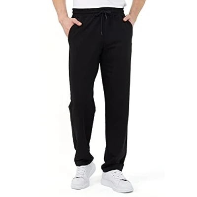 Image of COMEOR Men&#039;s Cotton Jogging Pants Long Sweatpants Jogger Training Trousers, Relaxing Track Suit Bottom (Black, 4XL)