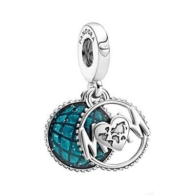 Image of PANDORA Glittering Globe Mum Charm Sterling Silver 799368C01, 11mm, Silver, No Gemstone