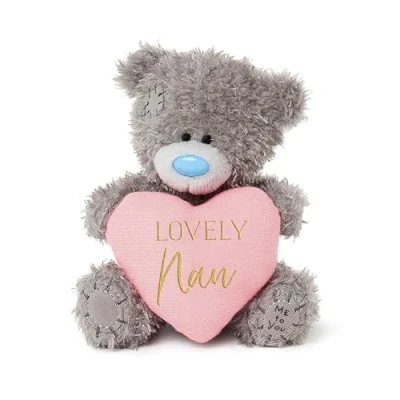 Image of Me to You Tatty Teddy &#039;Lovely Nan&#039; Plush Bear 10cm High Official Mother&#039;s Day Collection, Grey