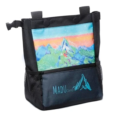 Image of Rock Climbing Bouldering Chalk Bucket Large Bag (Blue Art Work)