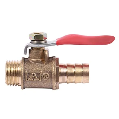 Image of Eighosee 10mm x 1/4 inch PT Male Thread Full Port Lever Handle Hose Barb Brass Ball Valve