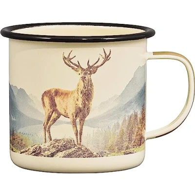Image of Gentlemen’s Hardware GEN371 Deer Enamel Camping Coffee Mug, Cream, 500ml