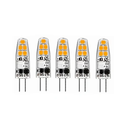 Image of G4 LED Bulbs, AC DC 12V JC Bi Pin Bulb, 2W 20W Halogen Bulb Replacement, Warm White 3000K/Cool 6000K, 5 Pack (Color : Cool White)