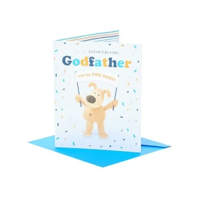 Image of Boofle Father&#039;s Day Card for Godfather Dad, Grandad, Husband Him, Boys, Men Cute Design With Envelope 159x184 mm