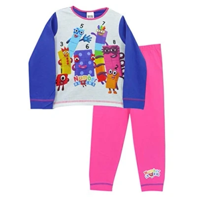 Image of Numberblocks &quot;Waving&quot; Girl&#039;s Multicoloured Pyjamas 18 24 Months