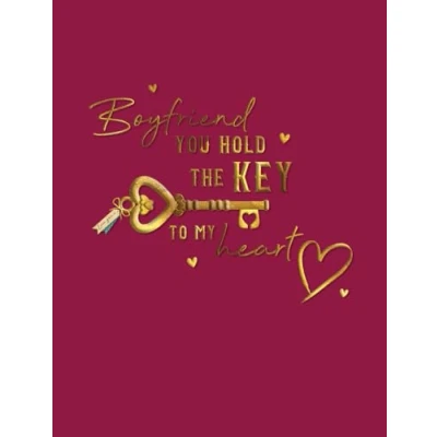 Image of Piccadilly Greetings Valentines Day Card, Boyfriend, Key to My Heart 8 x 6 inches