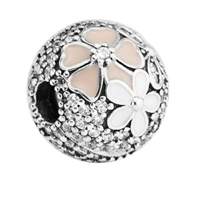 Image of PANDOCCI 2017 Spring Collection DIY Fits for Pandora Bracelets Authentic 925 Sterling Silver Poetic Bloom Clear CZ Clip Beads Charm Jewelry