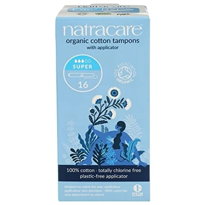 Image of Natracare Organic All Cotton with Applicator Tampons Super 12 x Packs of 16 (192)