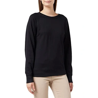 Image of FRUIT OF THE LOOM Women&#039;s Raglan Lightweight Sweater, Black, XS UK