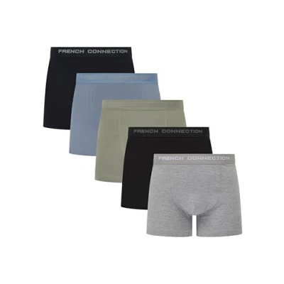 Image of French Connection &#039;FC41&#039; Mens Multipack Boxer Shorts Cotton Stretch, 5 Pack, Soft and Breathable Underwear (Small)