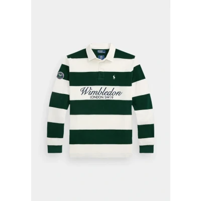 Image of Polo Ralph Lauren LONG Sleeve Rugby shirt, Men&#039;s, Size: XXL, Moss agate/white