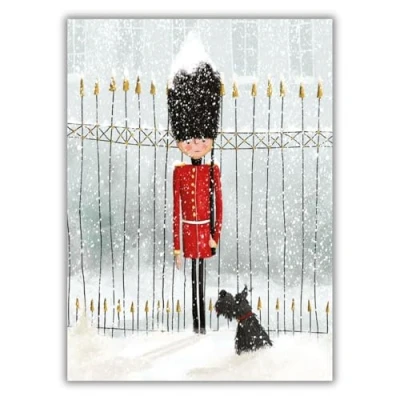 Image of Museums &amp; Galleries Charity Christmas Cards Companion Royal Guard and Scottie Dog Eco Friendly Recyclable Pack of 8