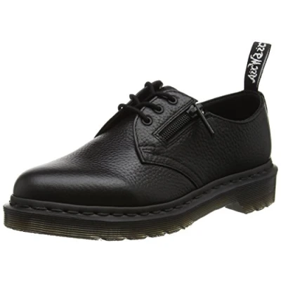 Image of Dr. Martens Women&#039;s 1461 w/Zip Derby, Black (Black Aunt Sally), 4 UK