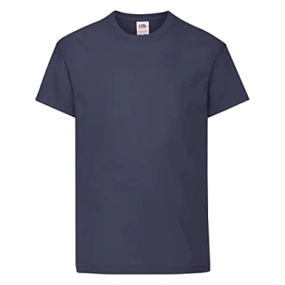 Image of Fruit of the Loom Unisex Kid&#039;s Original T Shirt, Deep Navy, 9 11 Years
