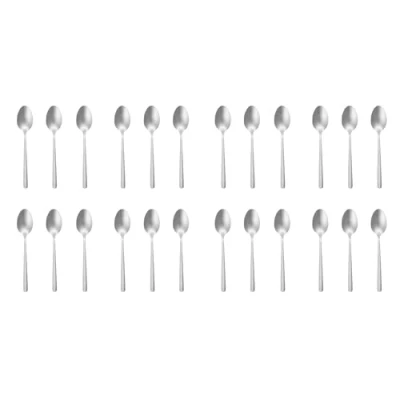 Image of Russell Hobbs COMBO 9374 Teaspoon Set of 24 Vienna Stainless Steel Coffee Spoons Cutlery Set, Mirror Polish Finish Flatware, Tea Spoon Tableware for Home, Restaurant, Office, Kitchen, Dishwasher