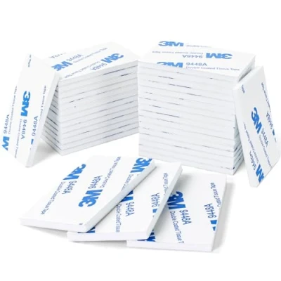 Image of Feiyayi Double Sided Sticky Tape 3mm Thickness Pads 60 Pcs Heavy Duty Strong Adhesive Foam Mounting Number Plate Waterproof Rectangle (White 60)