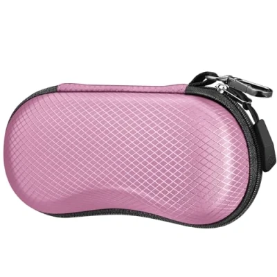 Image of FINTIE Sunglasses Case for Men and Women Hard Shell Shockproof Sport Glasses Zipper Portable Spectacle Cases with Clip