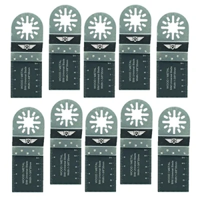 Image of 10 x 35mm TopsTools UN35B_10 Metal Cutting Blades Compatible with Bosch Fein (Non StarLock) Makita Milwaukee Einhell Ergotools Hitachi Parkside Ryobi Worx Workzone Multi tool Accessories