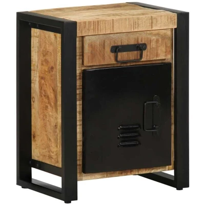 Image of vidaXL Bedside Cabinet 40x30x50 cm Solid Rough Wood Mango