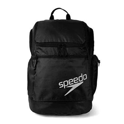 Image of Speedo Unisex Teamster 2.0 Rucksack 35L Backpack Swim Bag Training Backpack, Black, One Size