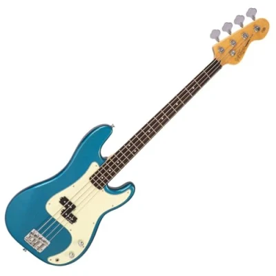 Image of VINTAGE V40 COASTER SERIES BASS GUITAR CANDY APPLE BLUE
