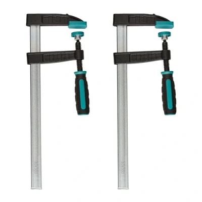 Image of wolfcraft 2 Screw Clamps, 300 mm I 8647000 for a Variety of Clamping Applications Ideal DIY Projects
