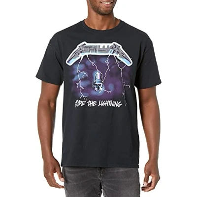 Image of Metallica Unisex&#039;s Ride The Lightning T Shirt, Black, S