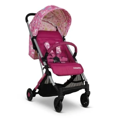 Image of Cosatto Yo! Travel Stroller Baby Pushchair Lightweight Compact Fold, Birth to 25kg Airline Compatible, One Hand Easy Large 8kg Shopping Basket, Free Raincover &amp; Bumper Bar (Happy Unicorns)