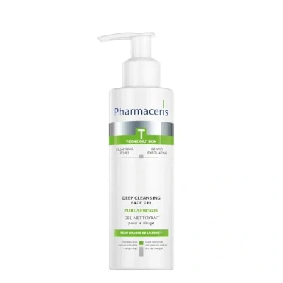 Image of Pharmaceris T Puri Sebogel, Antibacterial Face Wash Gel, Deep Cleansing Gel for Acne Skin, Unclogs Pores, Mild Ingredients 190 ml