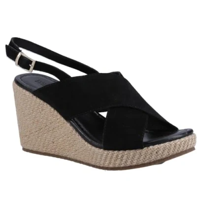 Image of Hush Puppies Women&#039;s Perrie Wedge Sandal, Black, 7 UK