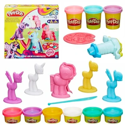 Image of Play Doh Make &#039;n Style Ponies Playset, My Little Pony Figures, 9 Colors, Kids Arts &amp; Crafts Set, Preschool Toys, for Girls Boys, Ages 3+ (Amazon Exclusive)