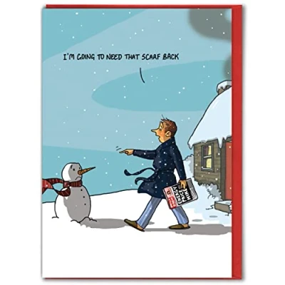 Image of Brainbox Candy Hilariously Funny Christmas Cards &#039;I&#039;m Gonna Need That Scarf Back&#039; Cheeky Xmas For Him Her Seasonal Humour Family Friends Mates