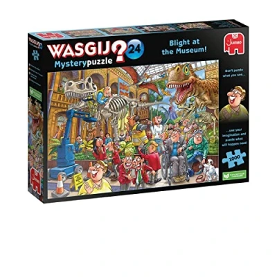 Image of Wasgij Mystery 24, Blight at the Museum 1000 Piece Jigsaw Puzzles for Adults Challenging &amp; Brainteasing Puzzle What Happens Next 100% Recycled Cardboard 1000pcs Jumbo