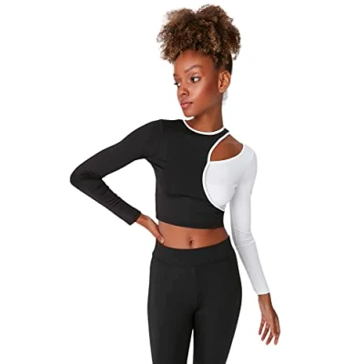 Image of Trendyol Women Fitted Basic Crew Neck Knit Blouse Black