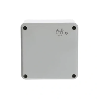 Image of ABB IP65 Junction Box Fully Dust Sealed Enclosure Waterproof Electric Cable Connector Unit Shockproof Adaptable Indoor/Outdoor 100 x 80mm