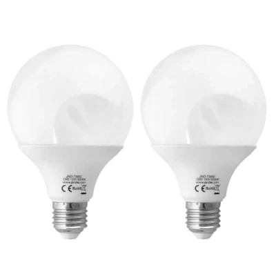 Image of JANDEI 2 x Globe LED Bulb, G95 E27 Screw, 15W (Equivalent to 100W) Cold White Light 6000K, 1200 Lumens, Living Room, Home, Office, Staircase, Workshop, Garage, Construction Site.